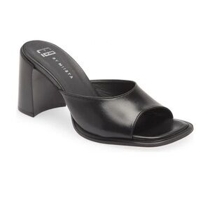 Miista Marlon Black Leather Slide Sandal Size 7.5 / EU 38
